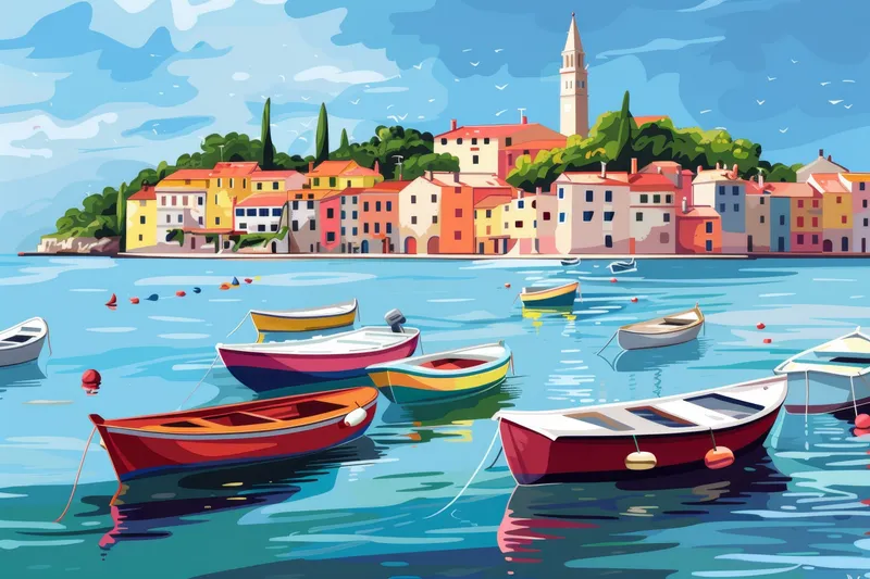 Port méditerranéen aux bateaux colorés