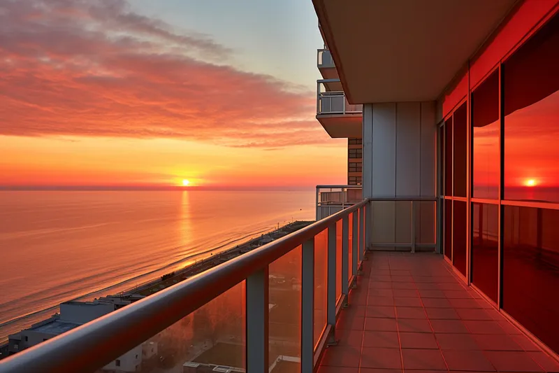 Vue mer depuis un balcon